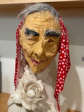 Old hairy Scary face mask costumes, unisex adult size, hairy, scarywrinkles face